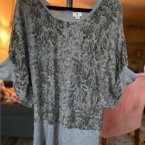 Worthington Charcoal Gray Textured Crew Neck Sweater